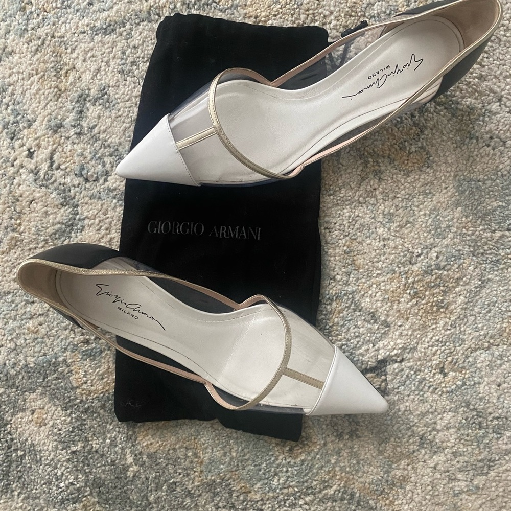 Giorgio Armani Elegant Black and White Heels